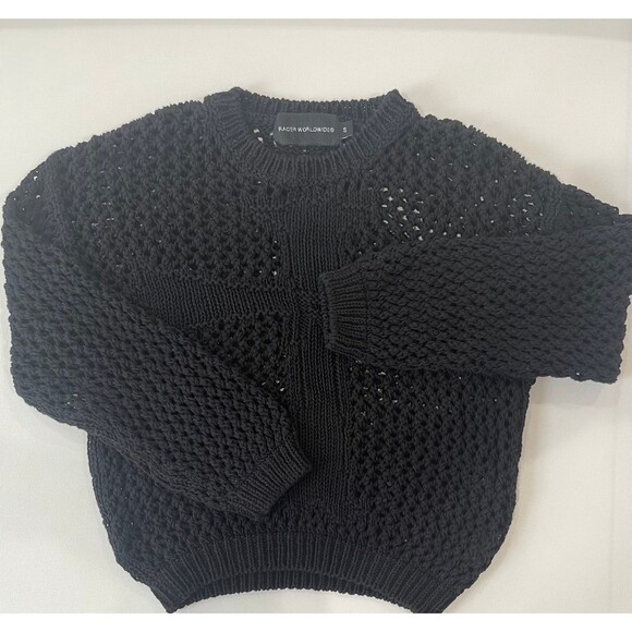 Racer Worldwide Sweaters - Racer Worldwide Safety Pin Cross Sweater Size S Black